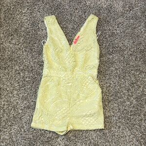 Yellow Lace One-Piece Romper